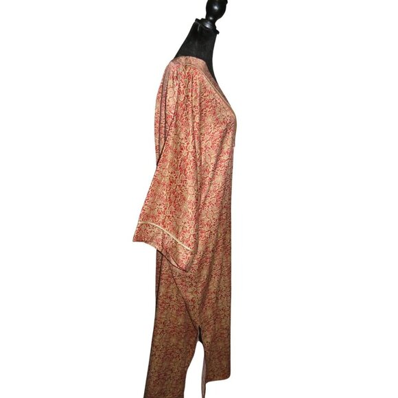 Natori Classics SUMI Red Boho Oversized Maxi Kaftan Dress Dressing Gown small - Picture 3 of 9